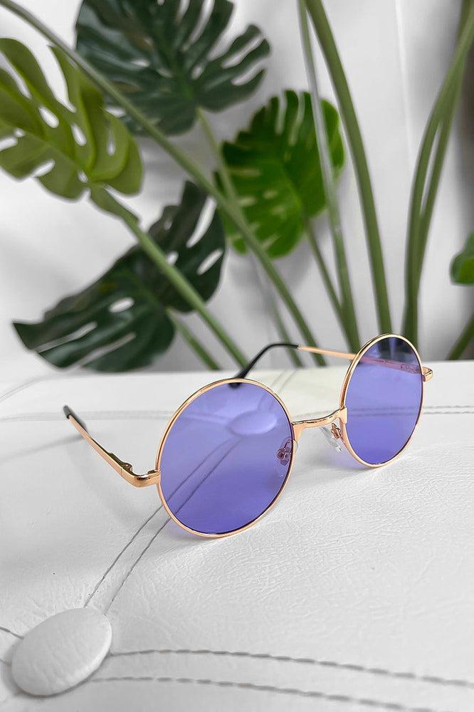 Perfect Round Thin Metal Frame Sunglasses-SinglePrice