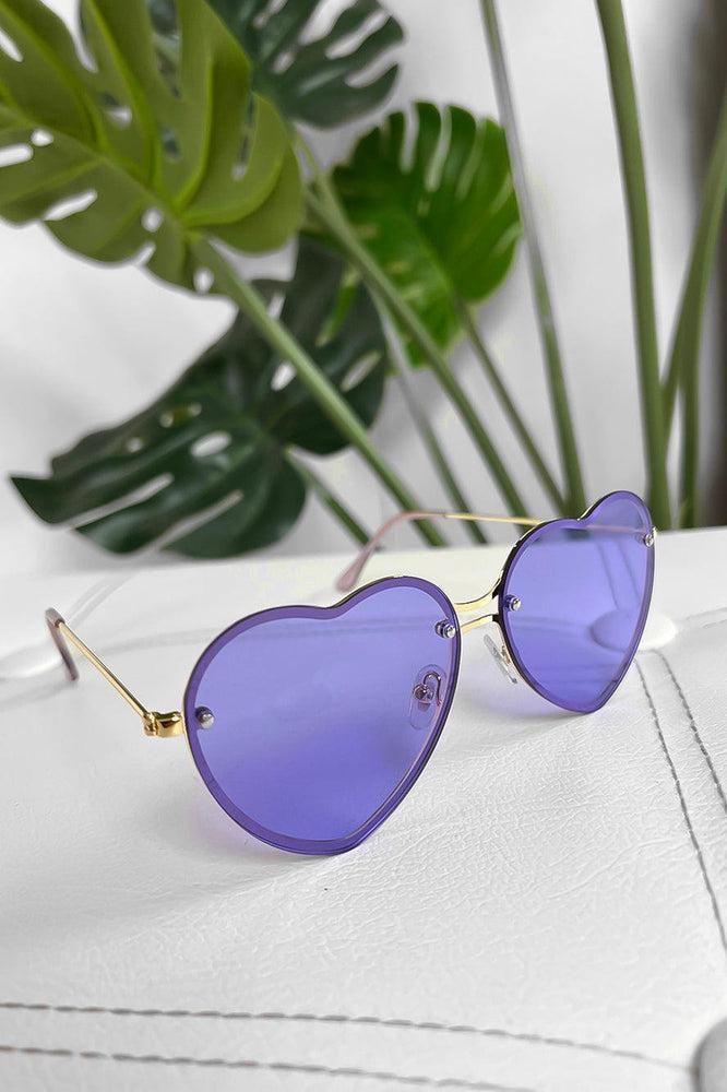 Heart Shaped Metal Frame Sunglasses-SinglePrice