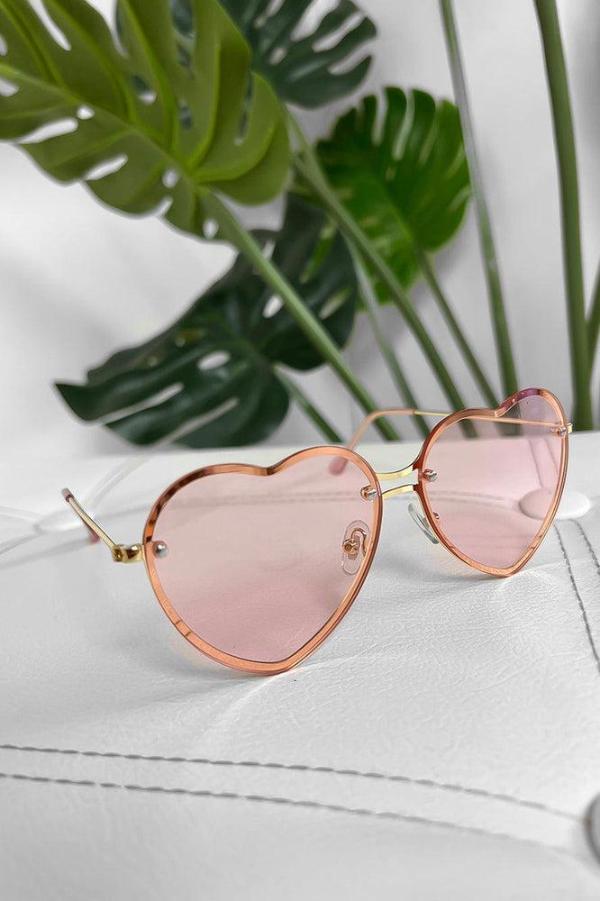 Heart Shaped Metal Frame Sunglasses-SinglePrice