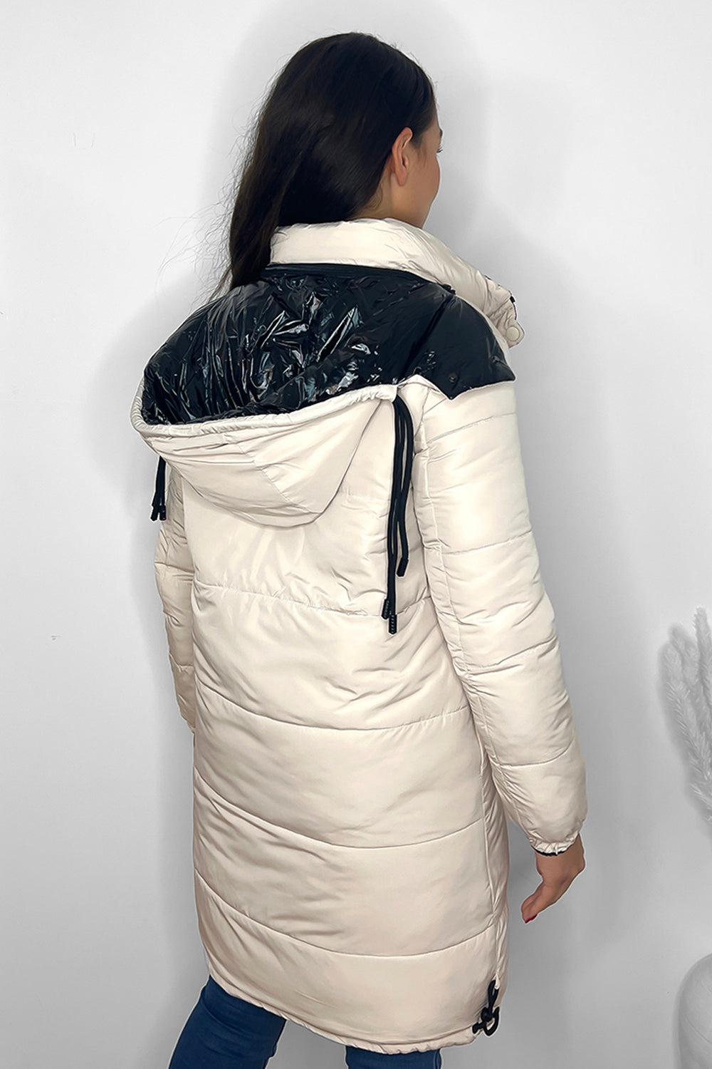 High Shine Reversable Detachable Hood Jacket-SinglePrice