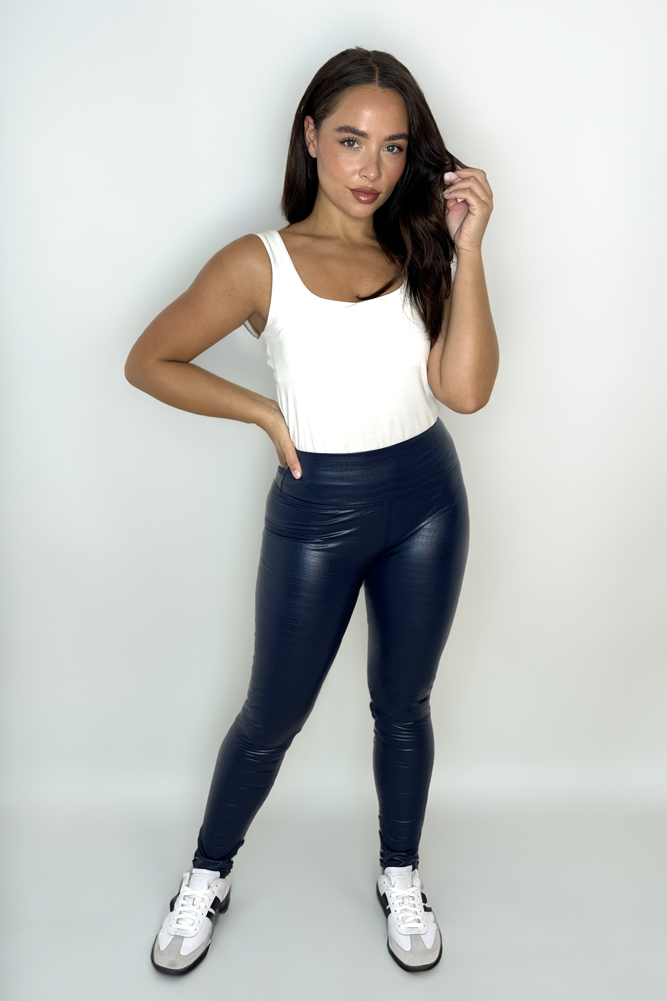 Wholesale Women's Crock Pattern Leather Look Leggings (PACK OF 12)