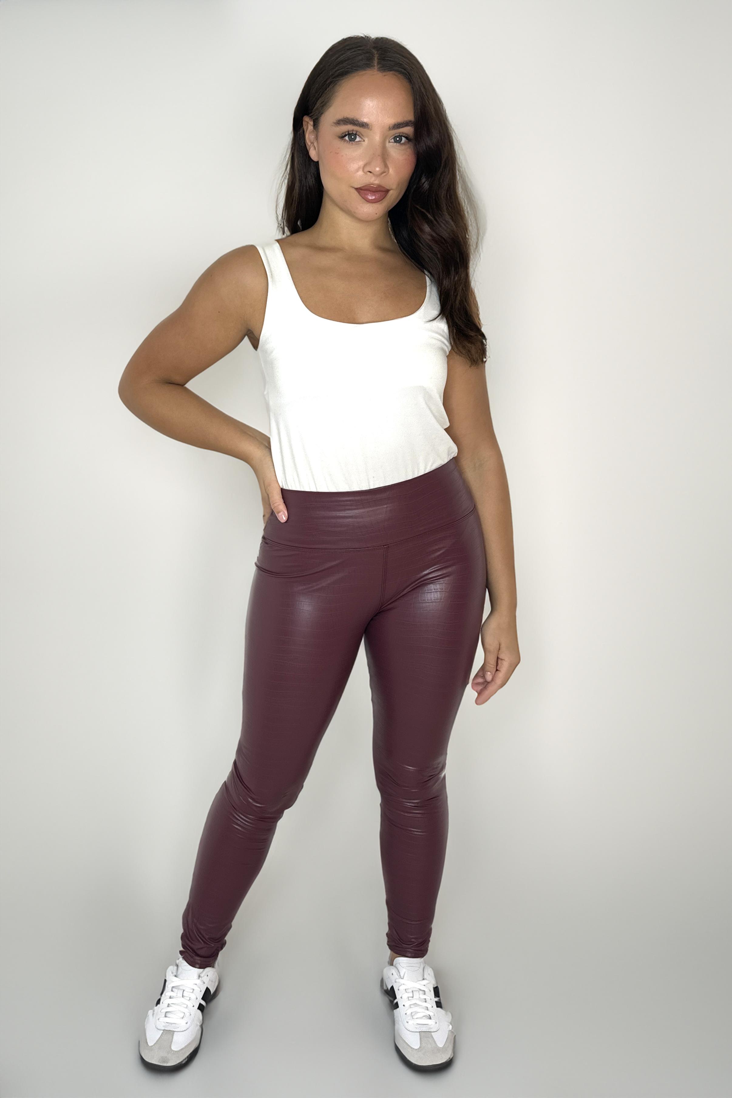 Wholesale Women's Crock Pattern Leather Look Leggings (PACK OF 12)