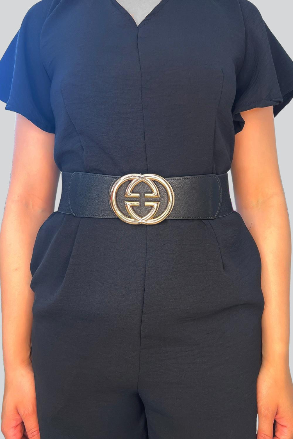Twin Circle Logo Elastic Belt-SinglePrice