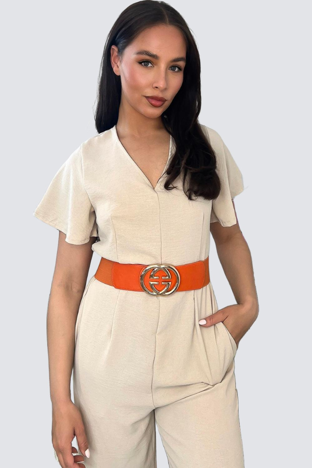 Twin Circle Logo Elastic Belt-SinglePrice