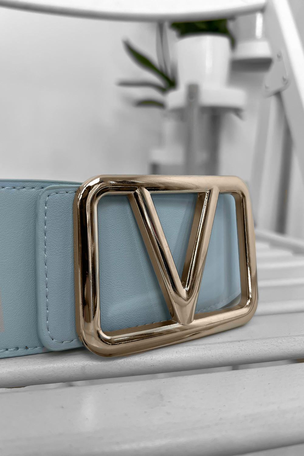 Gold V Buckle Elastic Belt-SinglePrice
