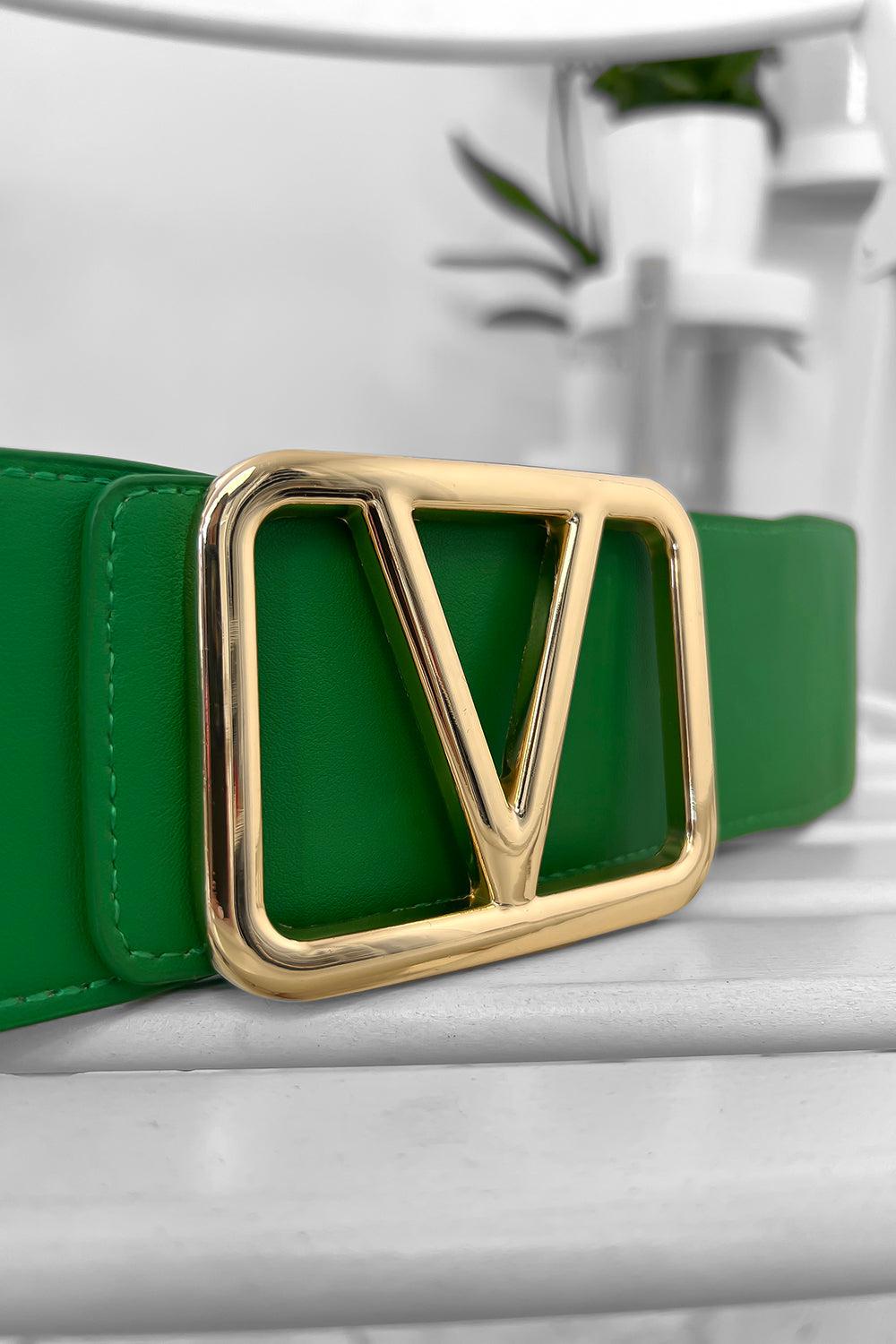 Gold V Buckle Elastic Belt-SinglePrice