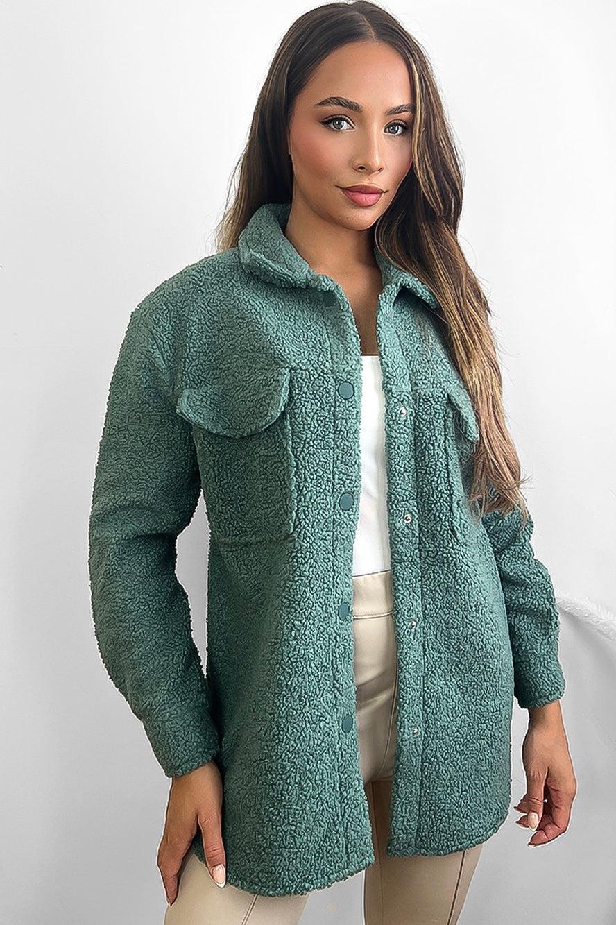 Green Teddy Shacket-SinglePrice