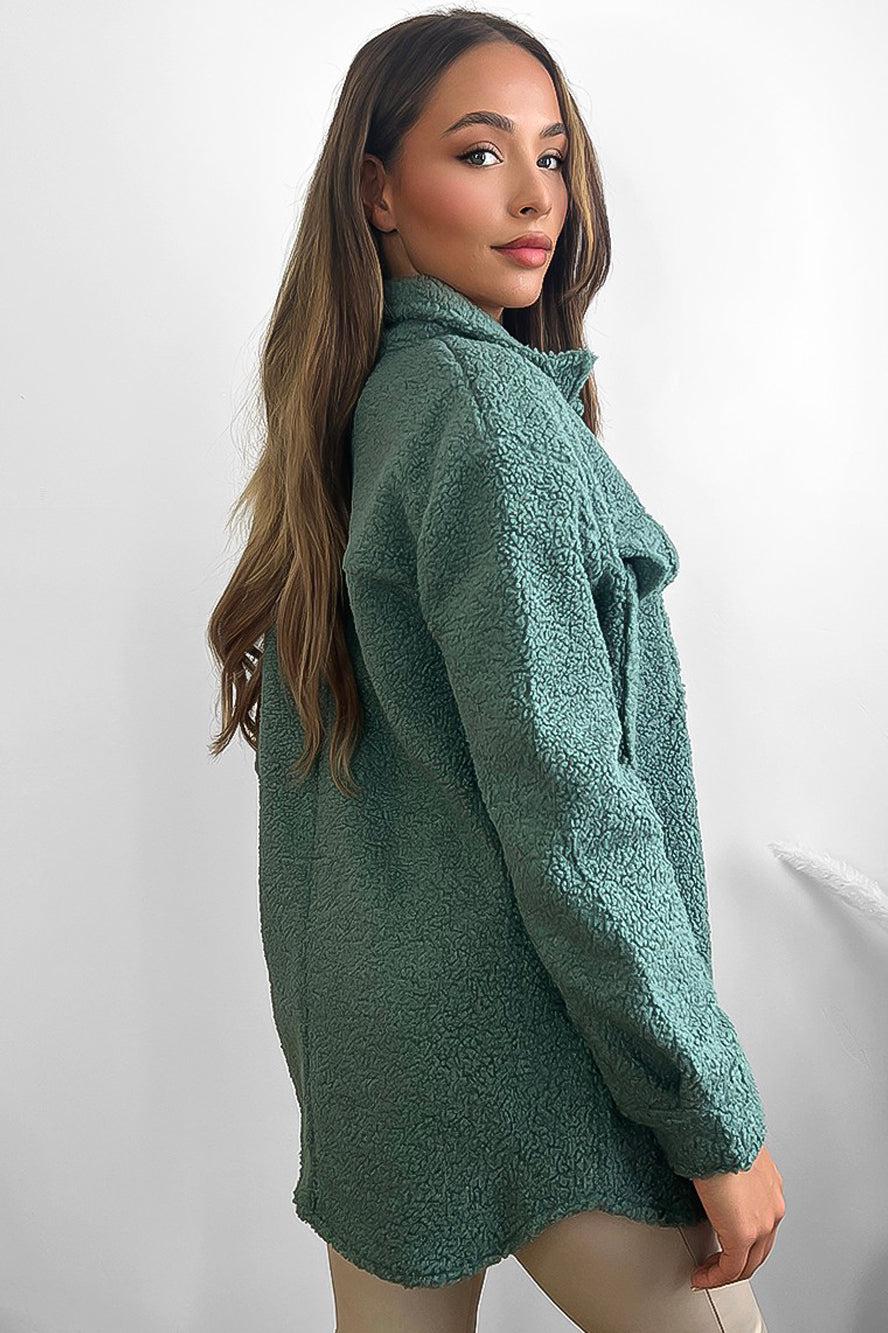 Green Teddy Shacket-SinglePrice