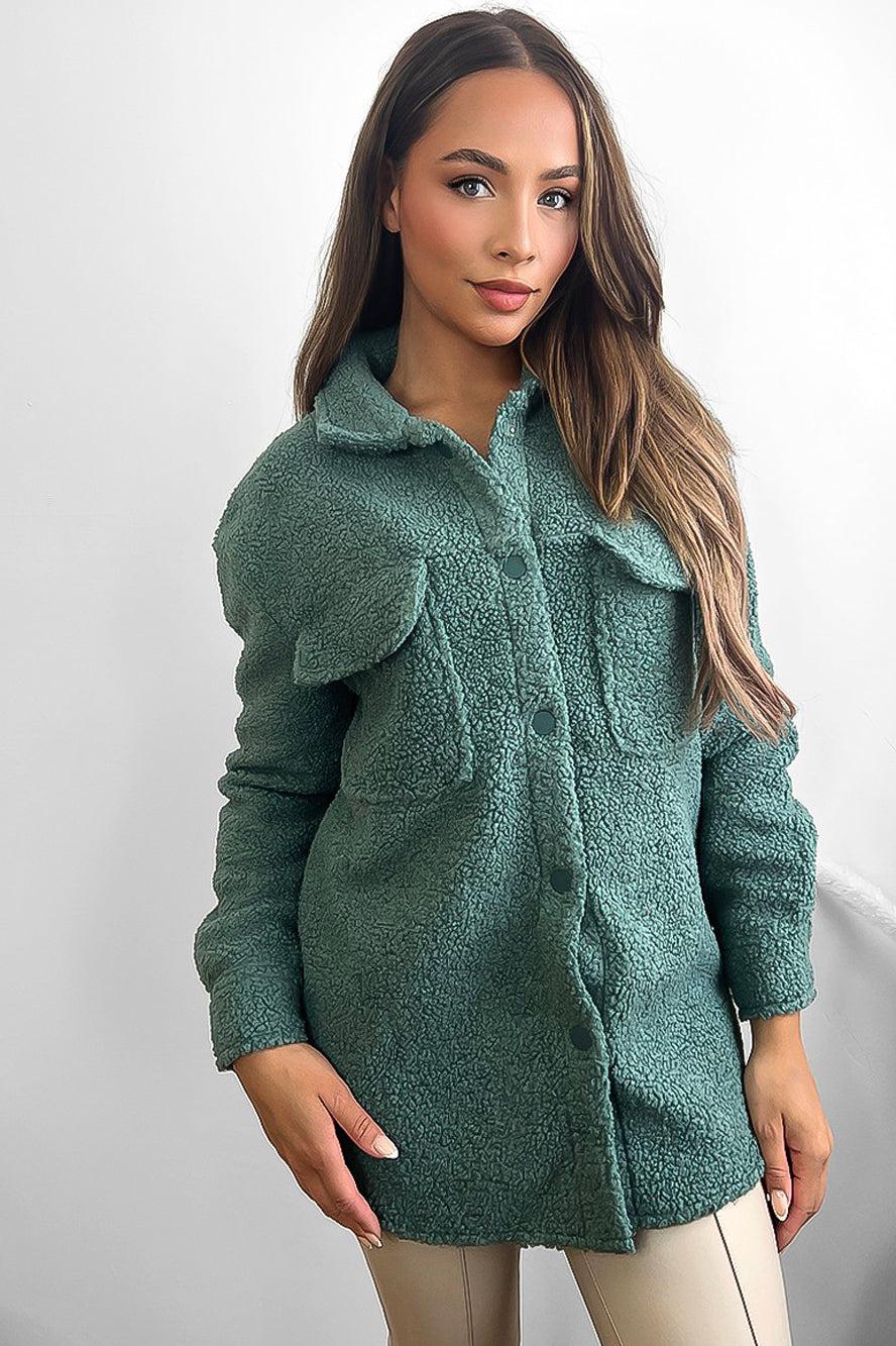 Green Teddy Shacket-SinglePrice