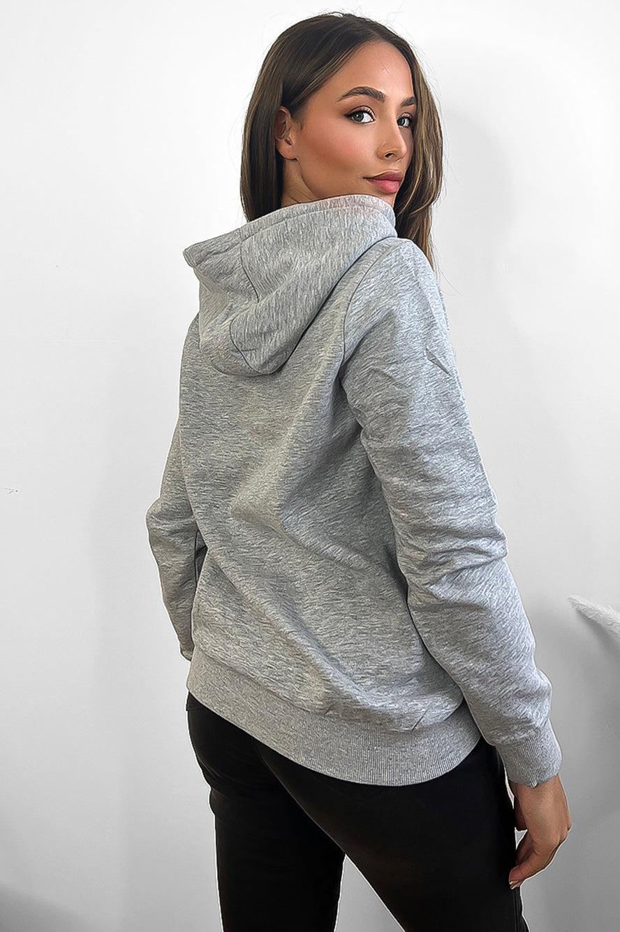 Grey Cotton Blend Printed Magic Hoodie-SinglePrice