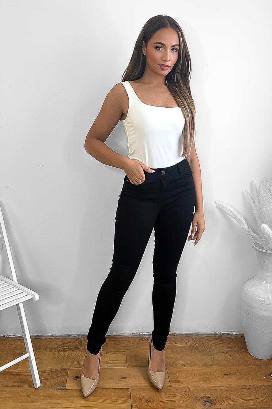 Cotton Elastane Blend Skinny Jeans-SinglePrice