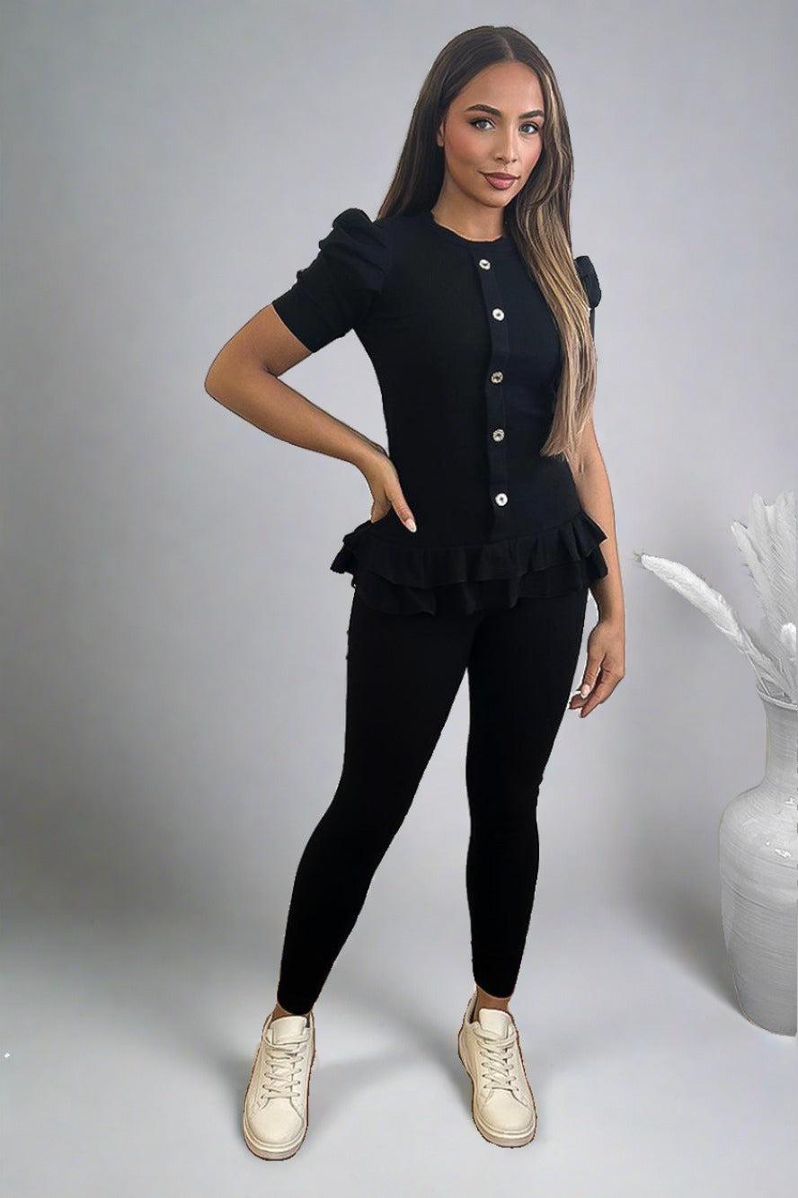Large Cup Short Sleeves Cotton Blend Set-SinglePrice