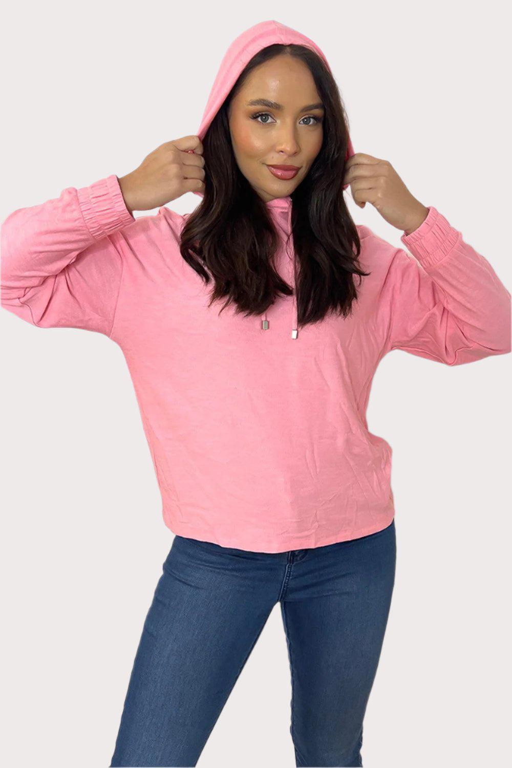 Cotton Blend Fine Knit Hoodie-SinglePrice