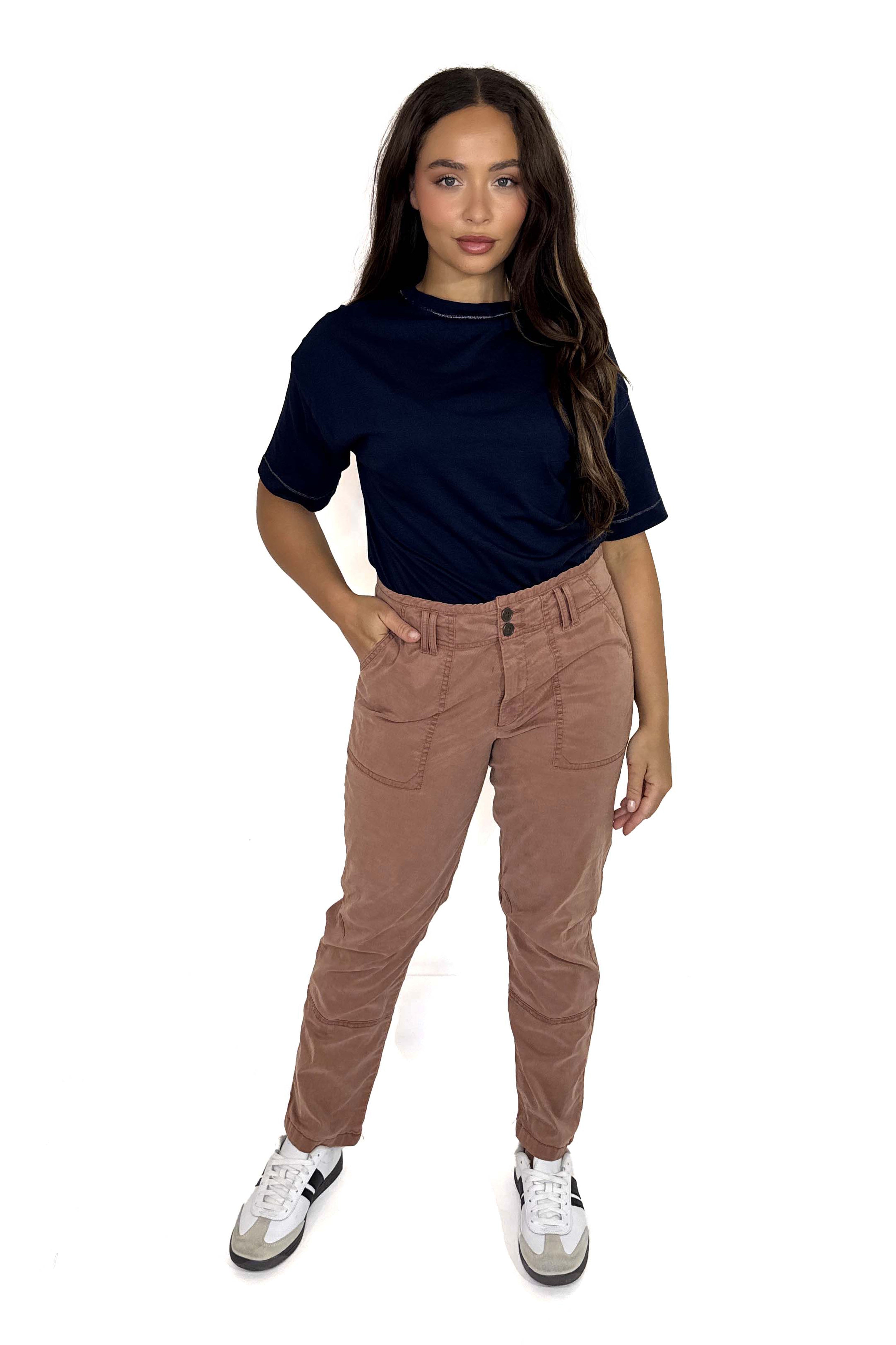 Faded Lyocell And Cotton Cargo Trousers