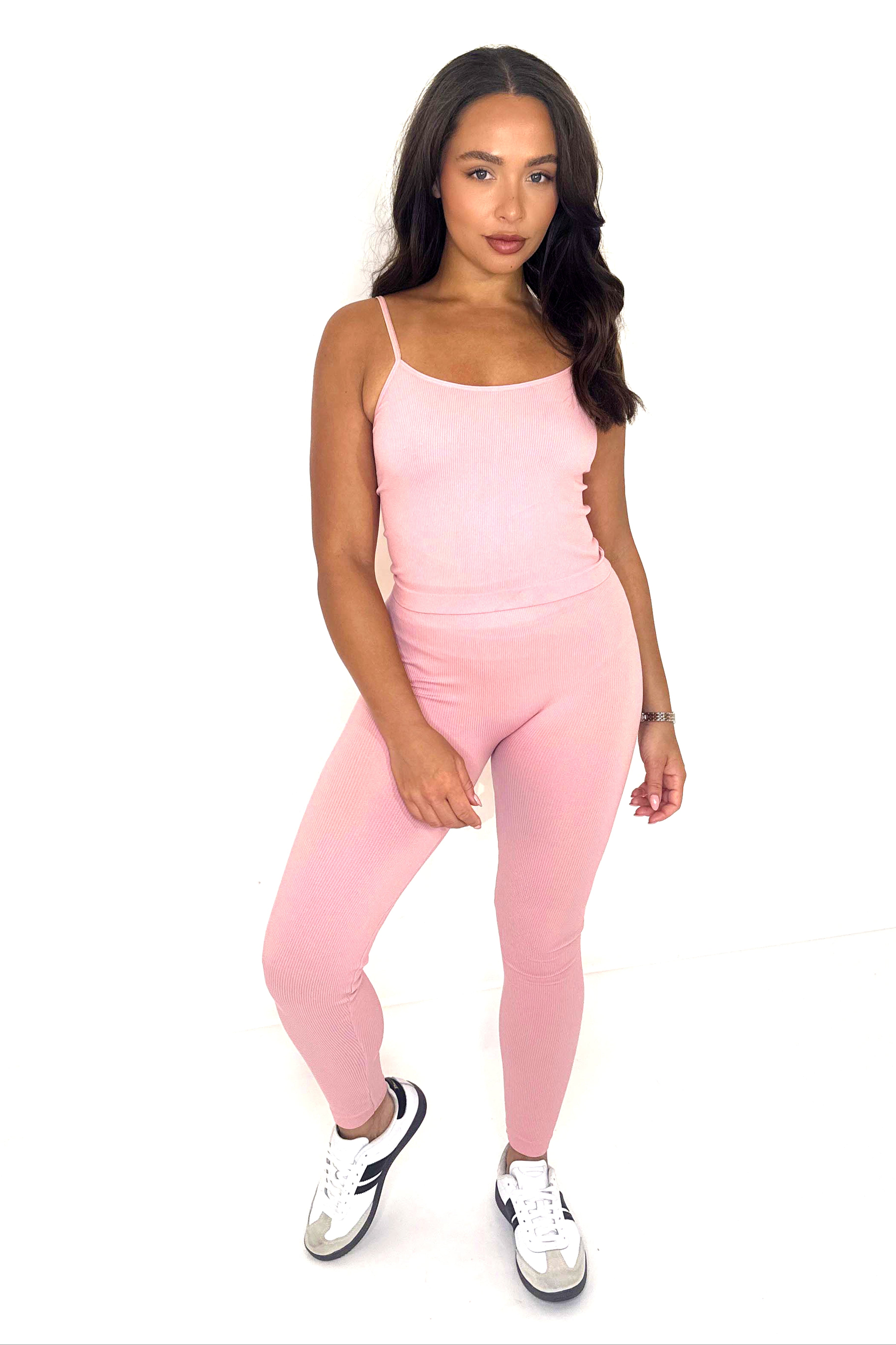 Wholesale Women's Double Zip Fastening Cropped Top And Leggings Ribbed 3 Piece Activewear Set (PACK OF 6)