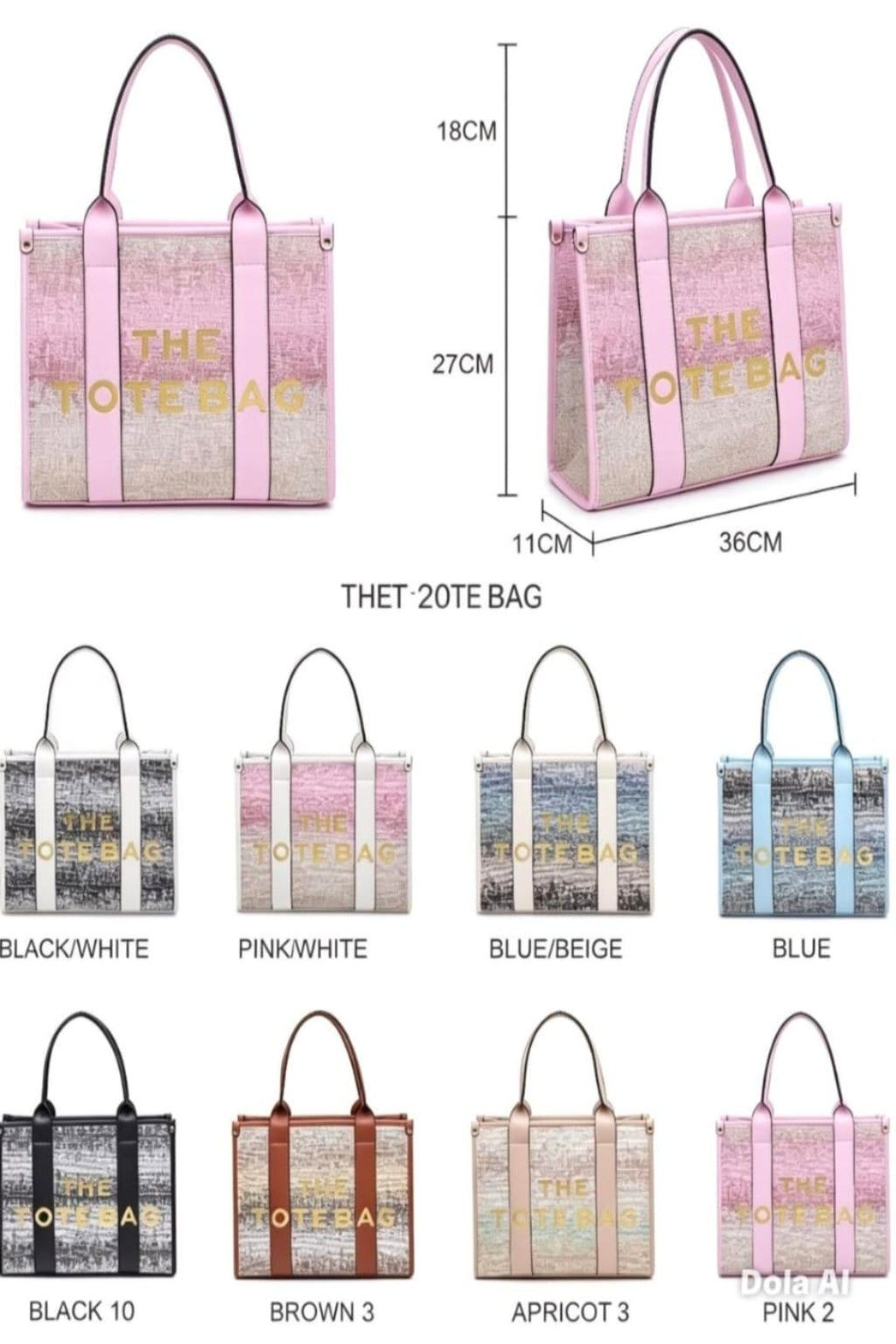 Wholesale Women's Big Tote Bag (PACK OF 8)