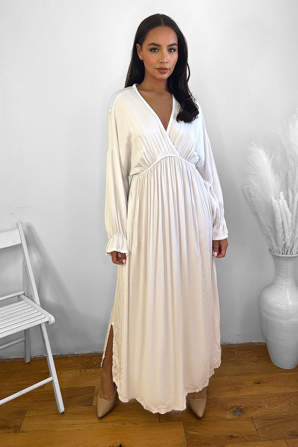 Wholesale Women's Flute Sleeves Chiffon Maxi Dress (PACK OF 5)