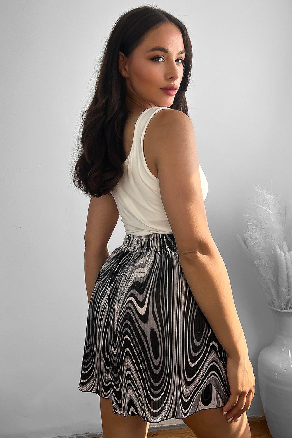 Marble Swirl Print Summer Shorts-SinglePrice