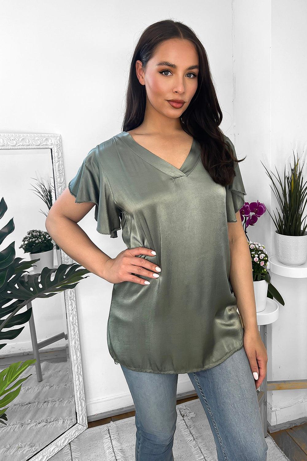 Satin Finish V-Neck Tunic-SinglePrice