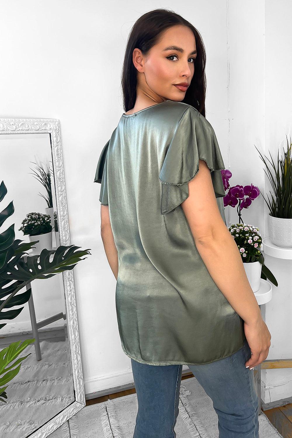 Satin Finish V-Neck Tunic-SinglePrice