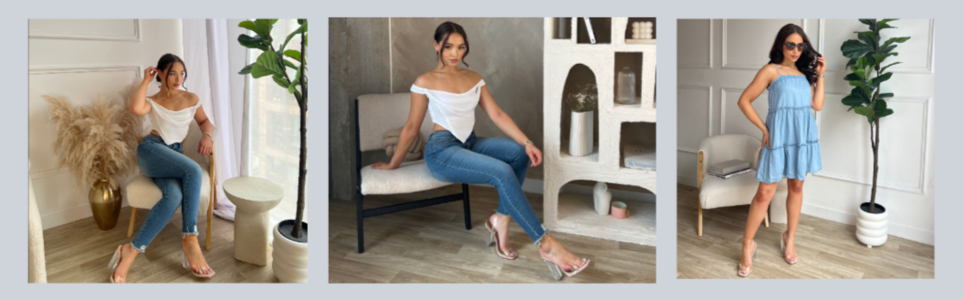 Purple Blue Palm Leaves Print Bermuda Shorts