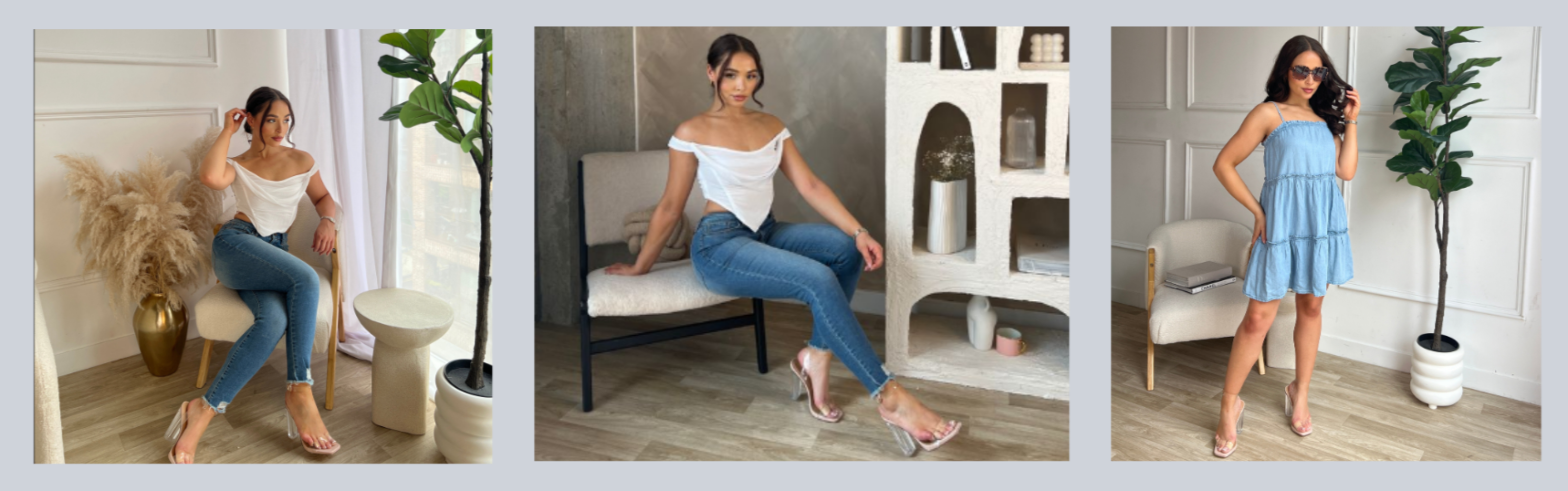 Purple Blue Palm Leaves Print Bermuda Shorts