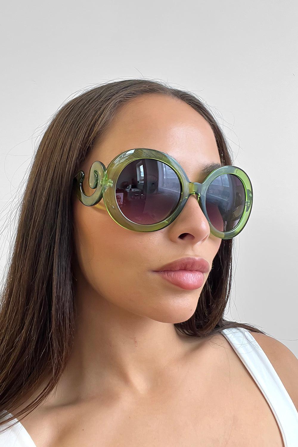 Filigree Round Frame Sunglasses-SinglePrice