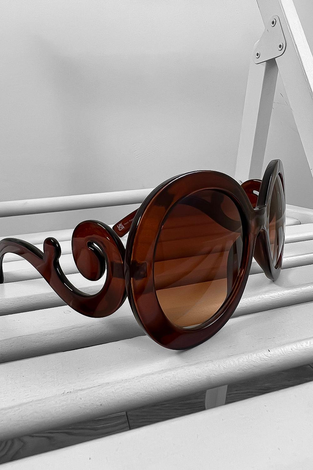 Filigree Round Frame Sunglasses-SinglePrice