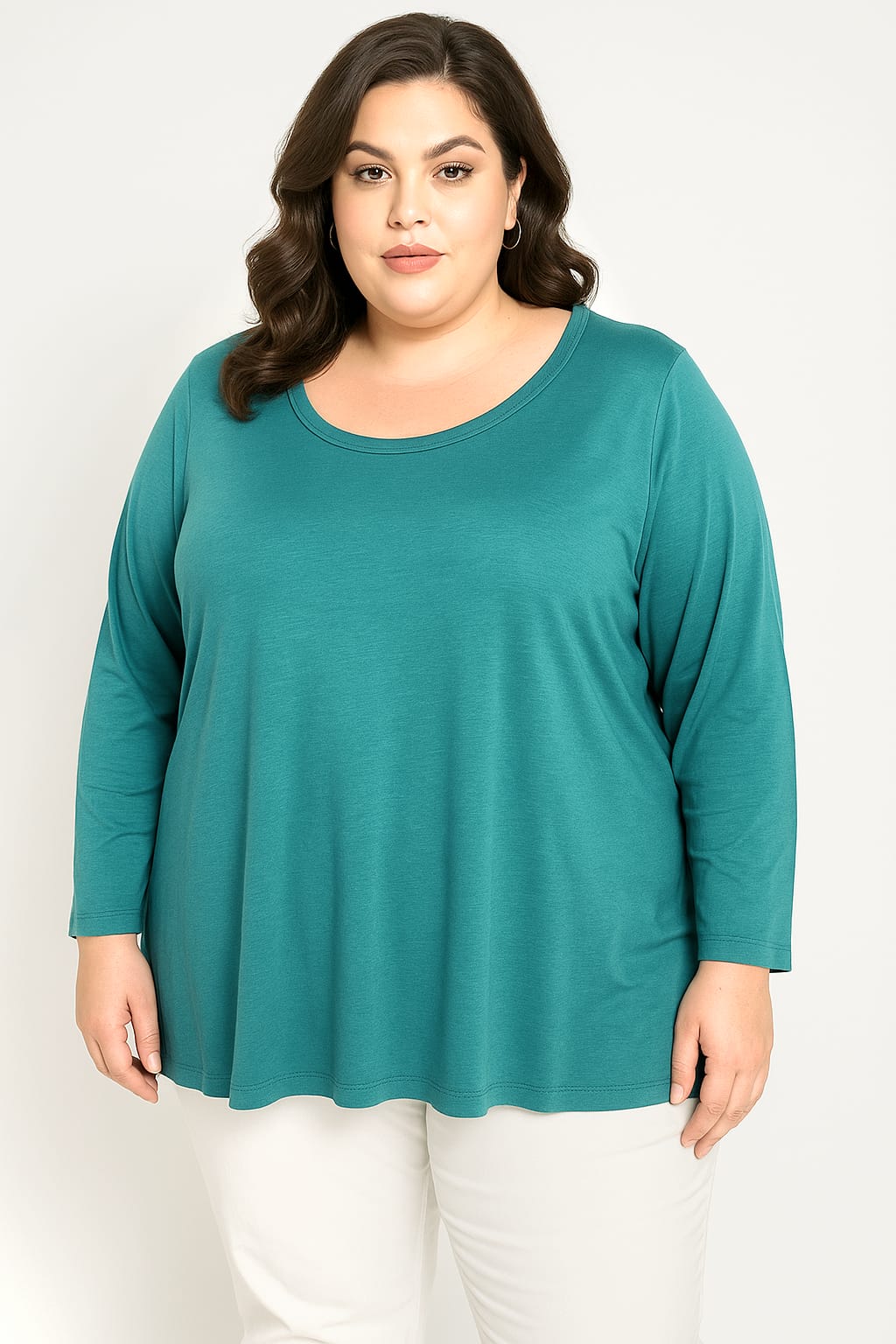 Plus Size Long Sleeve Lightweight Jersey Top