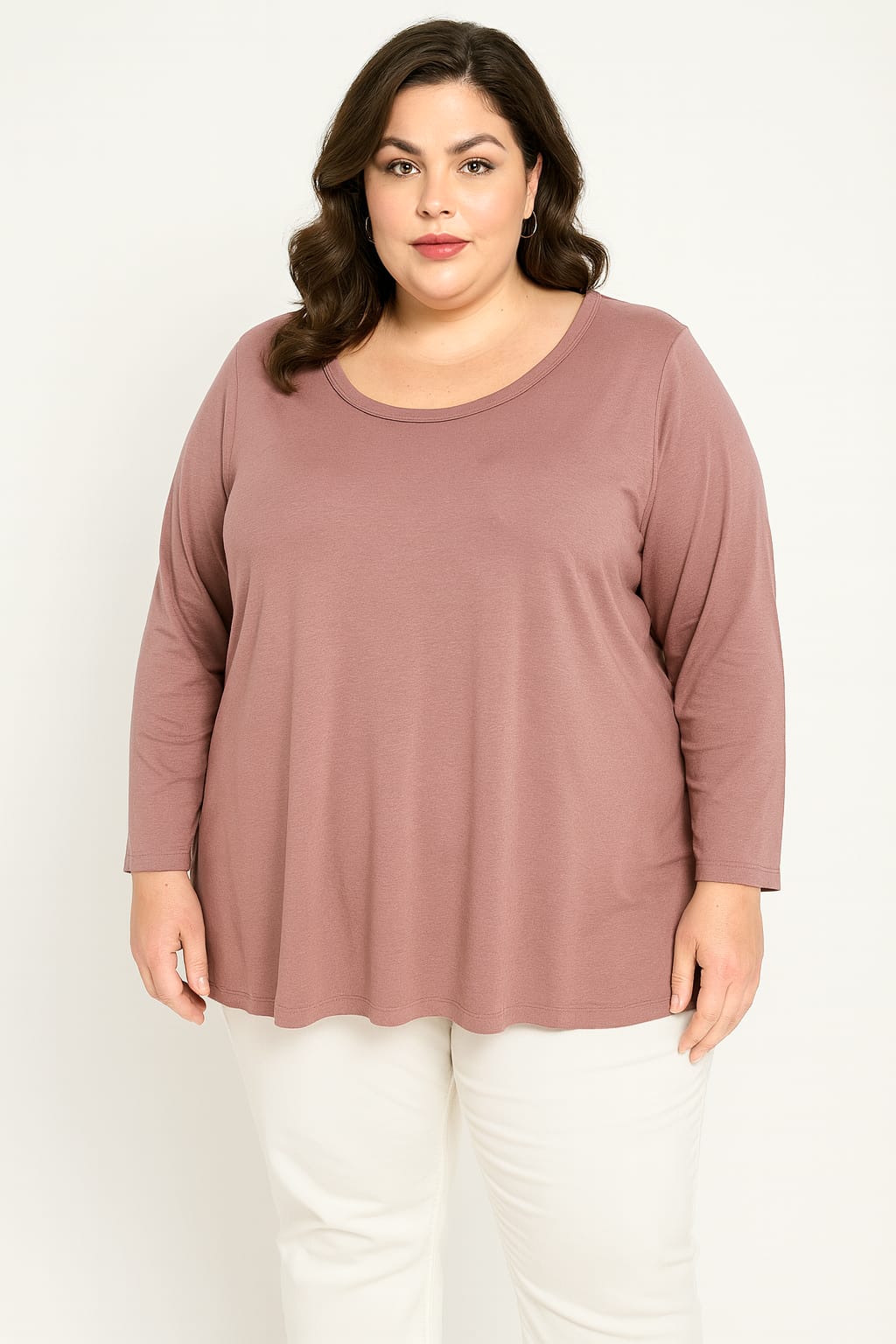 Plus Size Long Sleeve Lightweight Jersey Top
