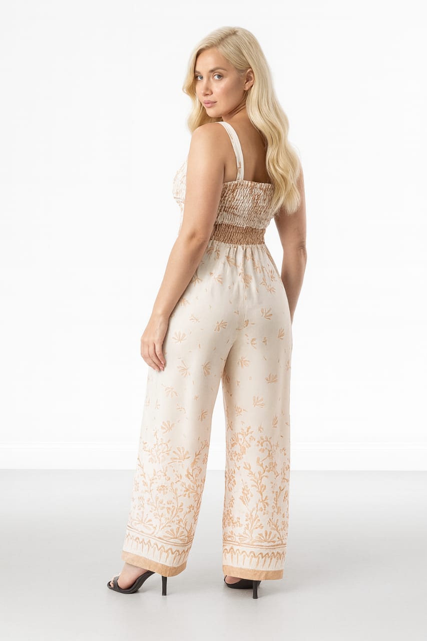Wholesale Women's Strappy Wide Leg Printed Elegant Summer Jumpsuit (PACK OF 6)