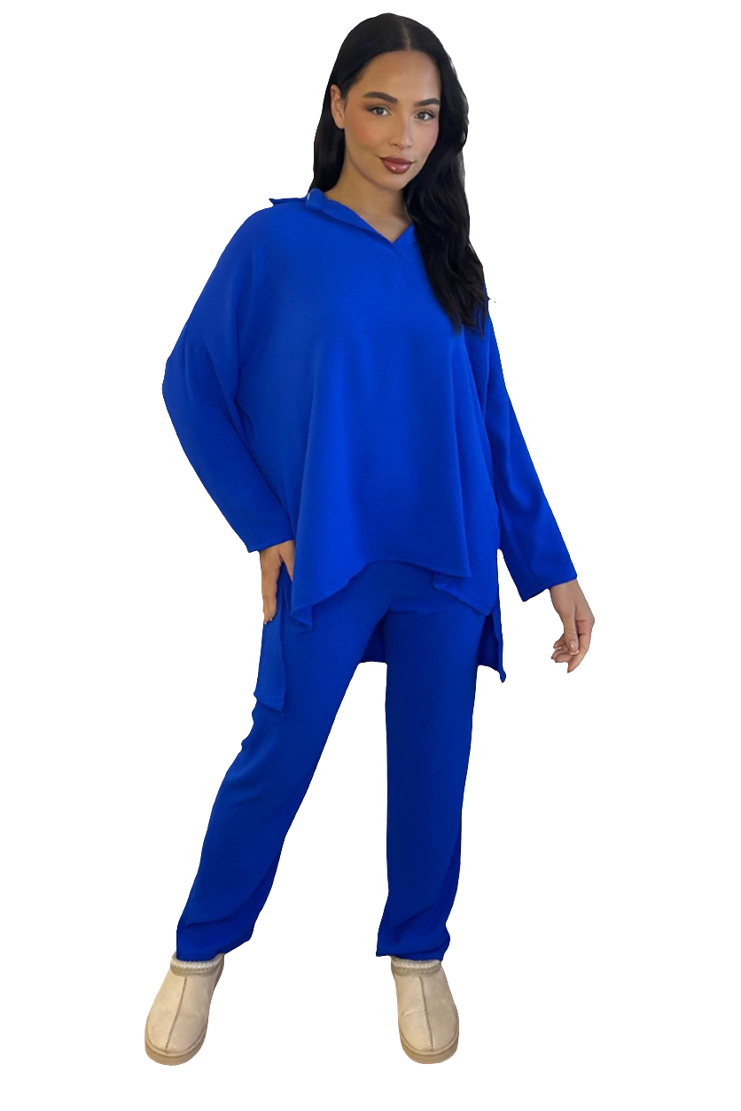 Shirt Blouse And Trousers Leisure Set
