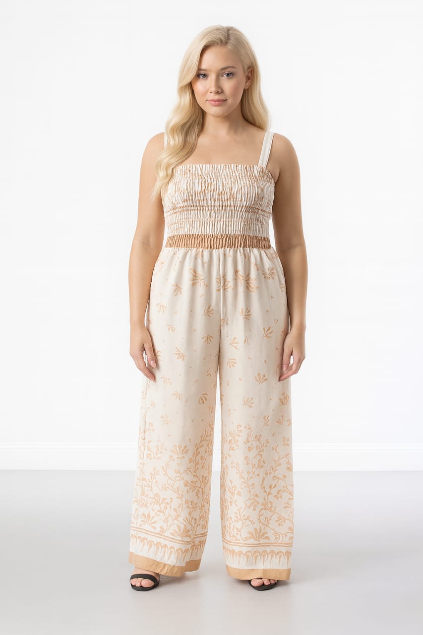 Wholesale Women's Strappy Wide Leg Printed Elegant Summer Jumpsuit (PACK OF 6)