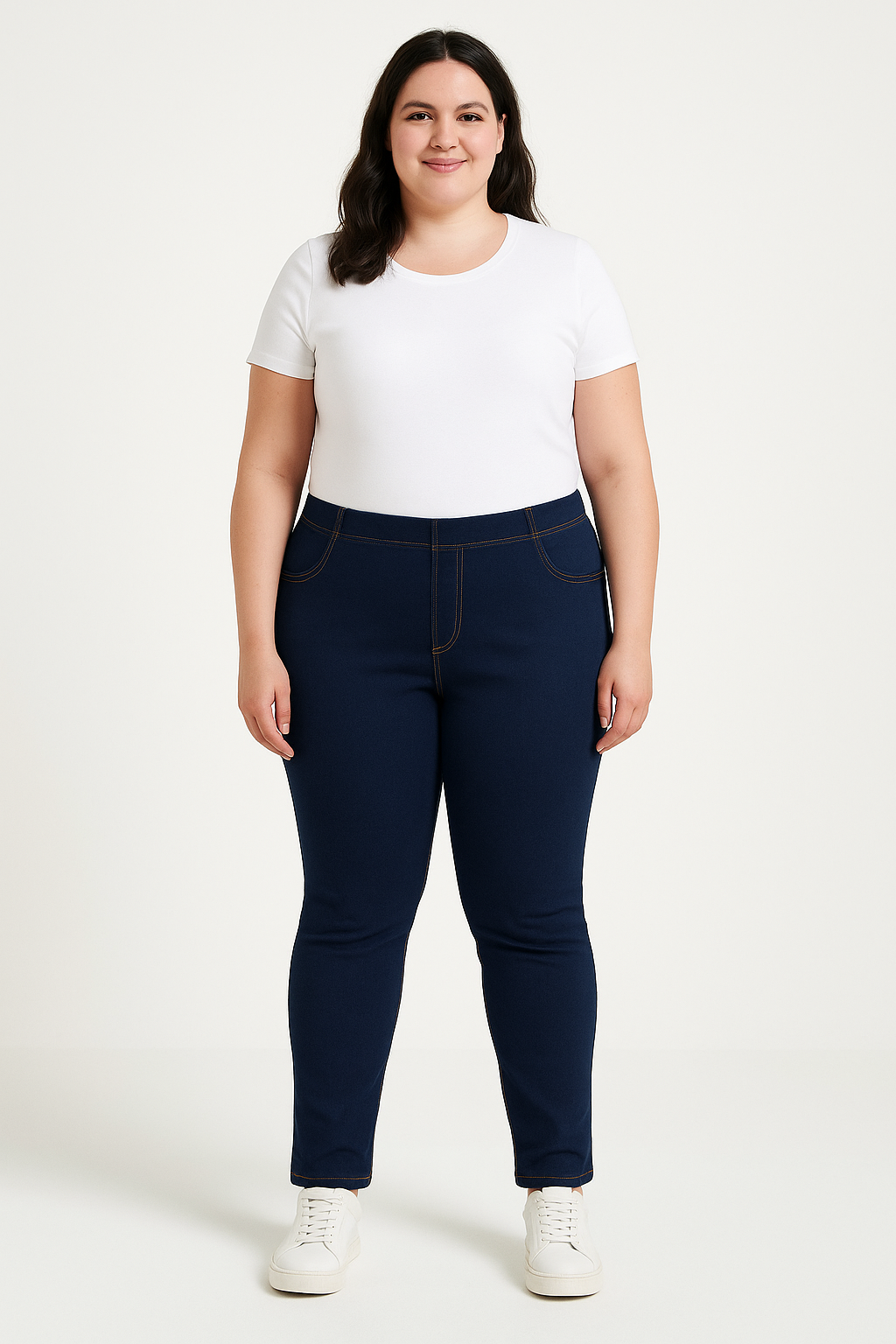 Snug Fit Stretchy Cotton Blend Leggings