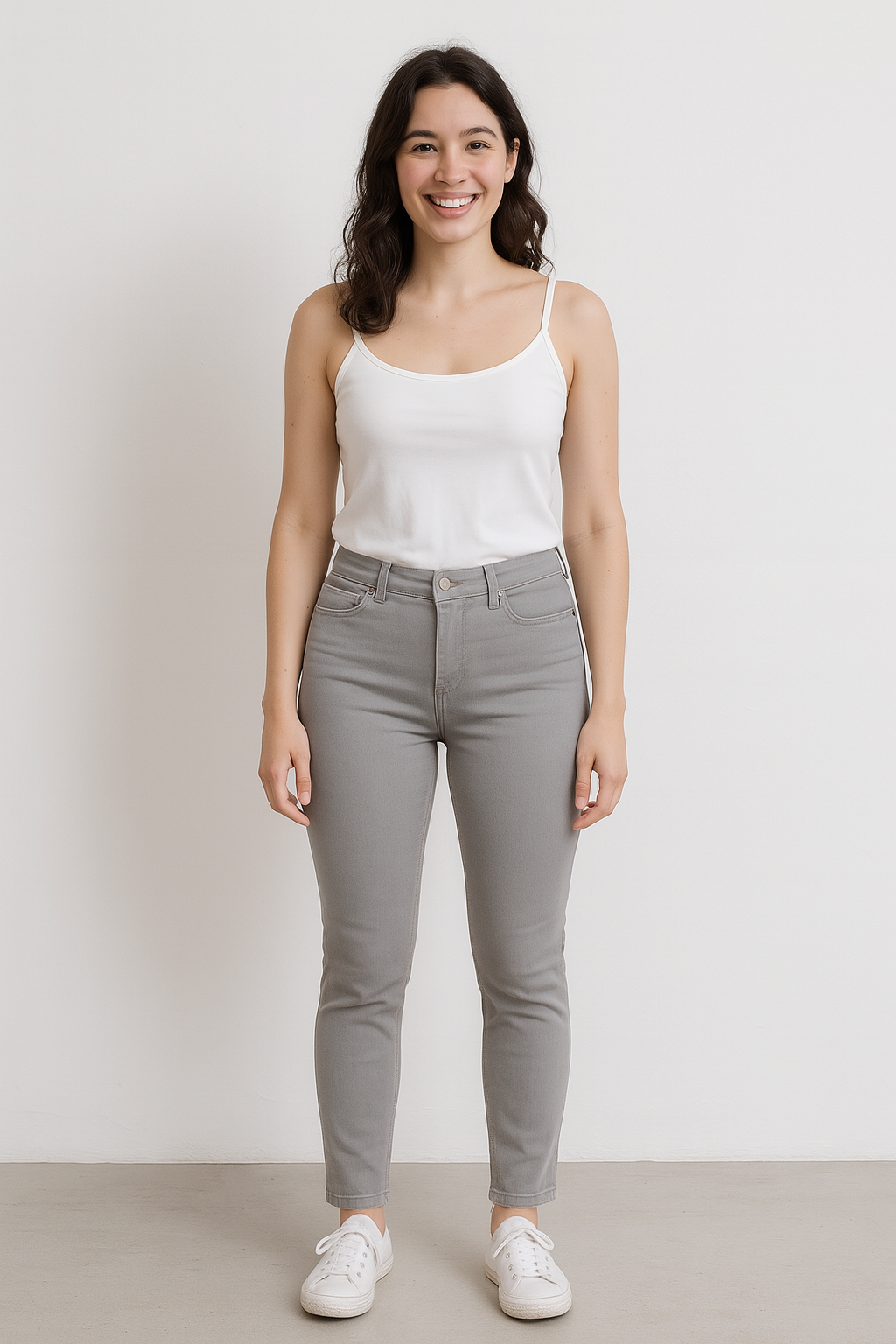 Super Stretchy Slim Leg Mid Rise Trousers