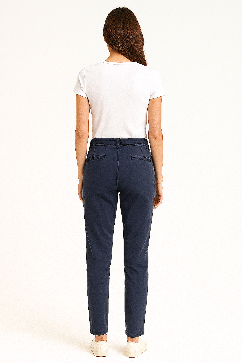 Mid Rise Extremely Stretchy Tall Girlfriendly Tapered Cotton Trousers