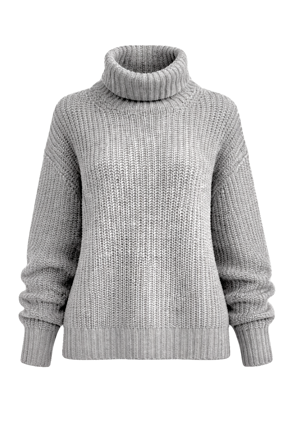 Waffle Style Knit Roll Neck Soft Relaxed Knit Jumper
