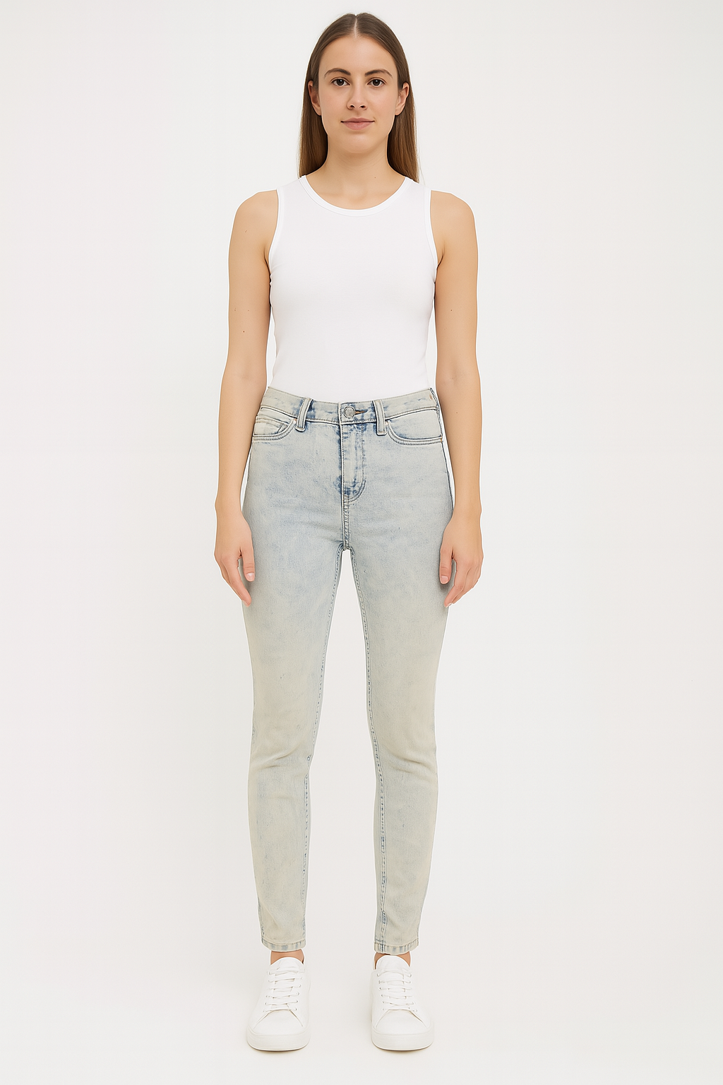Midrise Faded Skinny Jeans