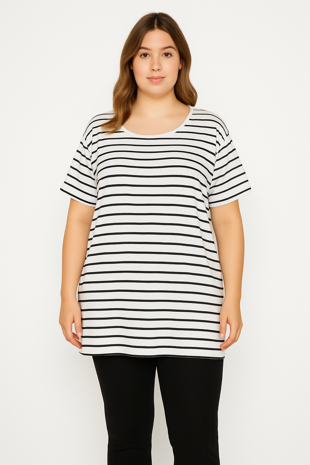 Stripy Longline Short Sleeve T-shirt