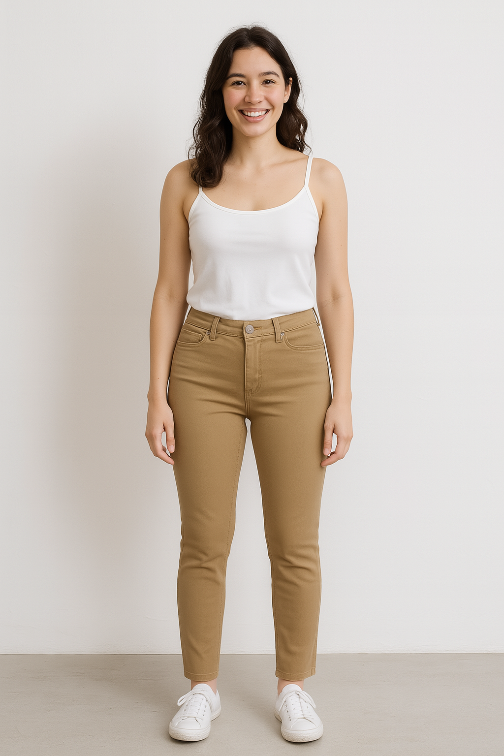 Super Stretchy Slim Leg Mid Rise Trousers
