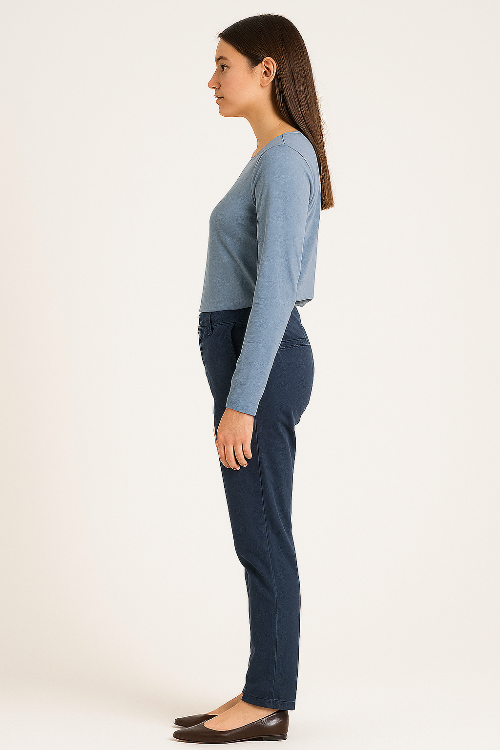 Mid Rise Extremely Stretchy Tall Girlfriendly Tapered Cotton Trousers