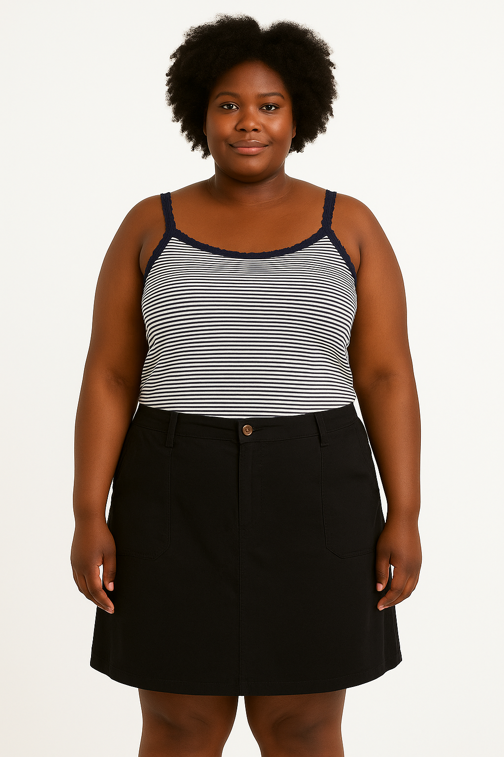 Large Pocket Linen Short Skirt