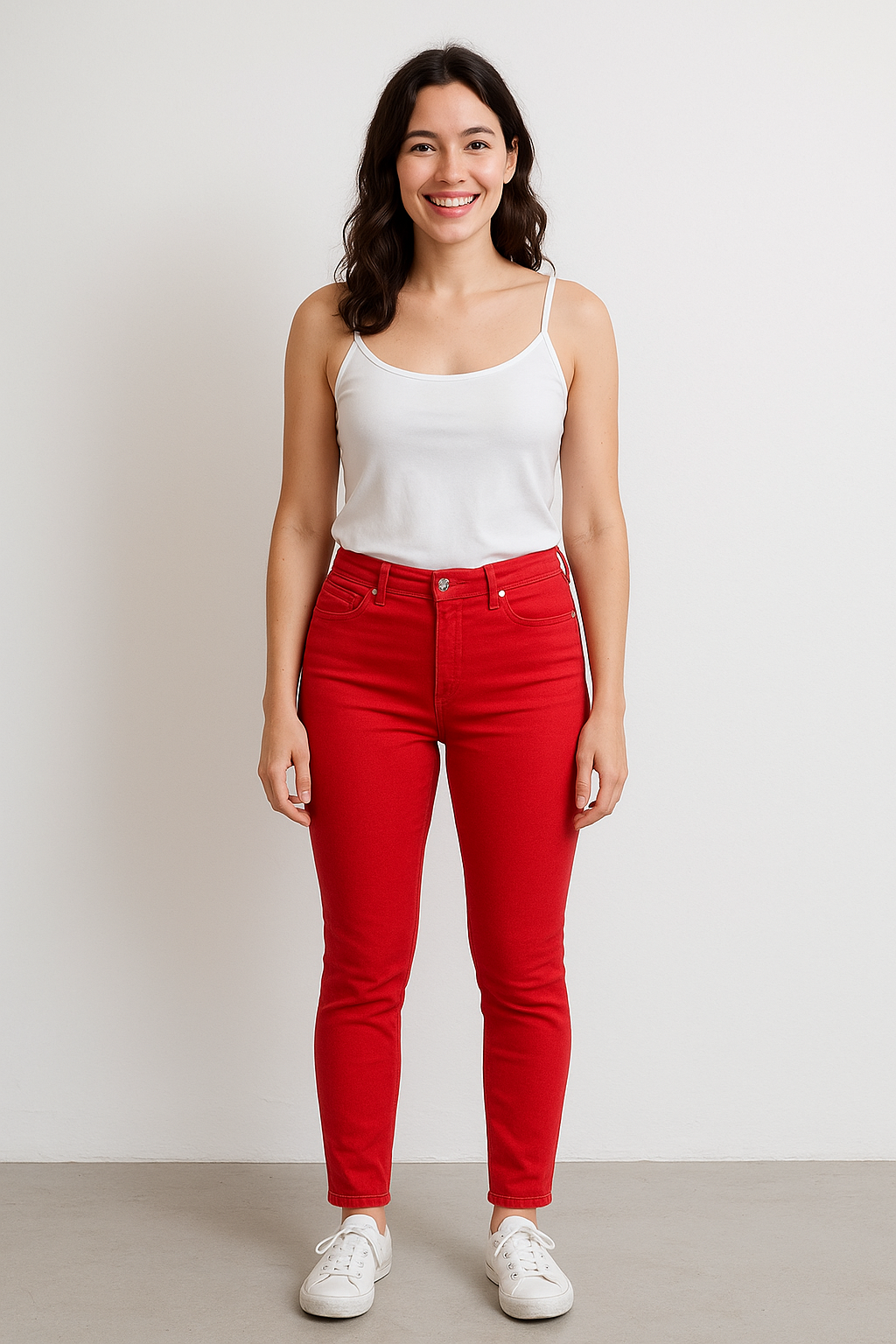 Super Stretchy Slim Leg Mid Rise Trousers