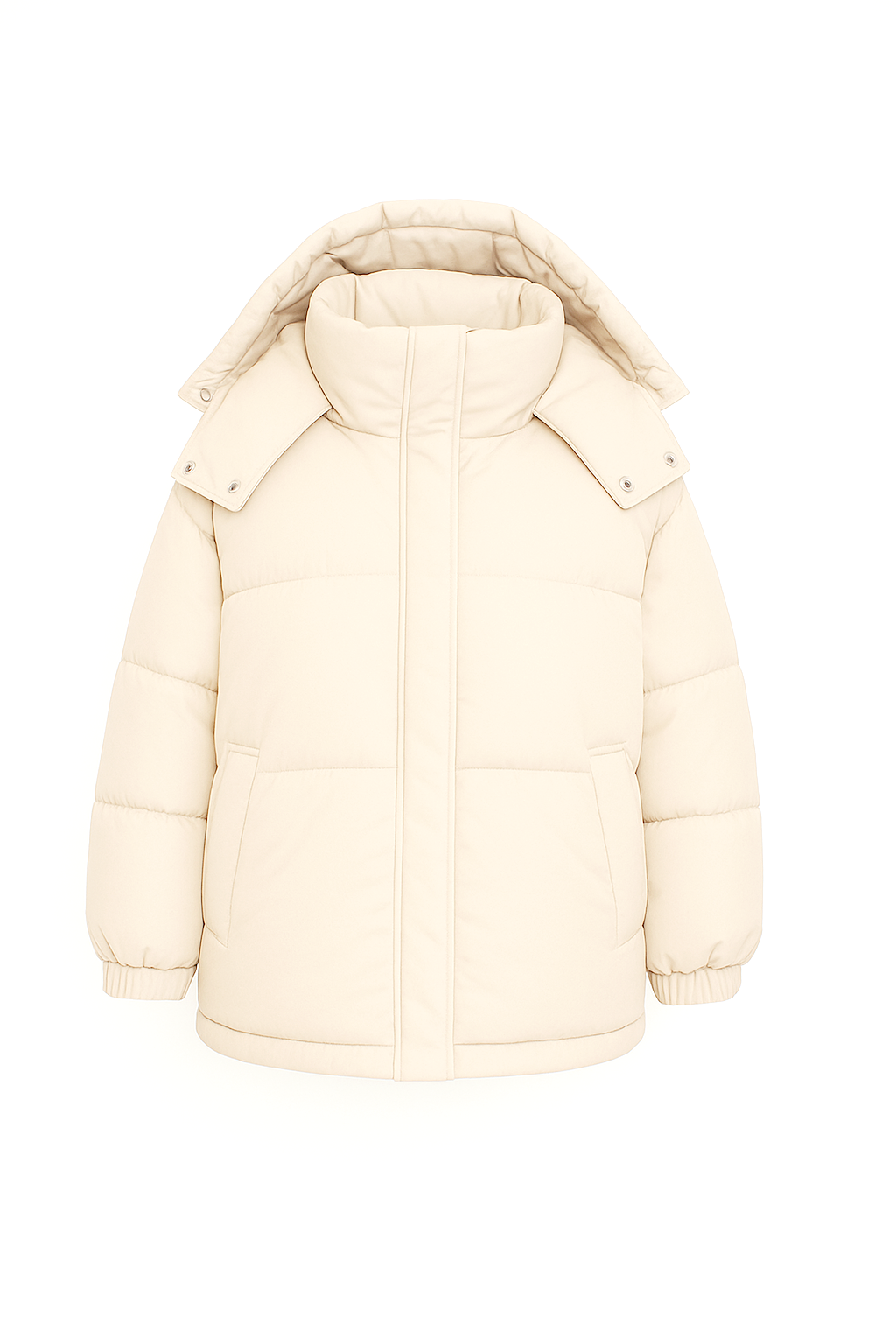 Relaxed Fit Hip Length Padded Hooded Puffer Jacket