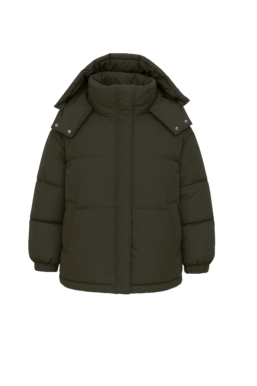 Relaxed Fit Hip Length Padded Hooded Puffer Jacket