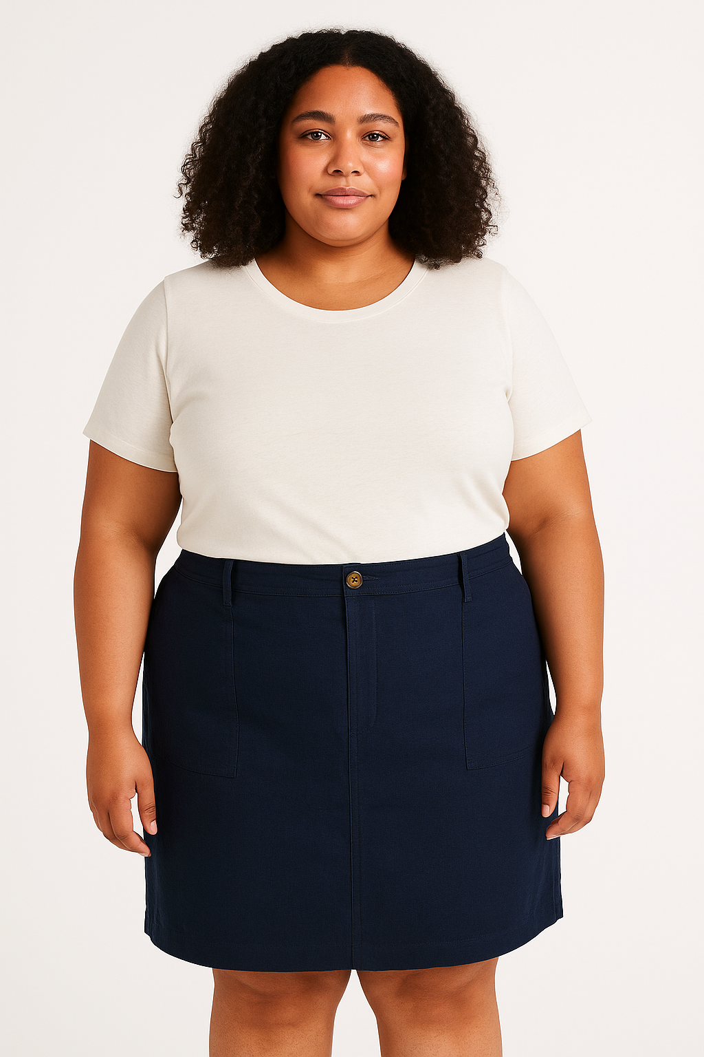 Large Pocket Linen Short Skirt