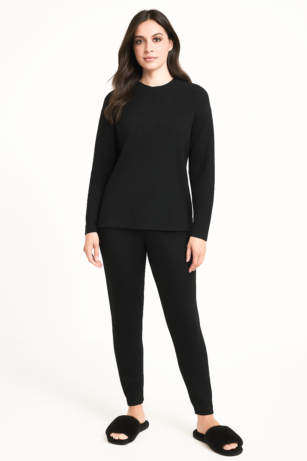 Soft Ribbed Textured Loungewear Set