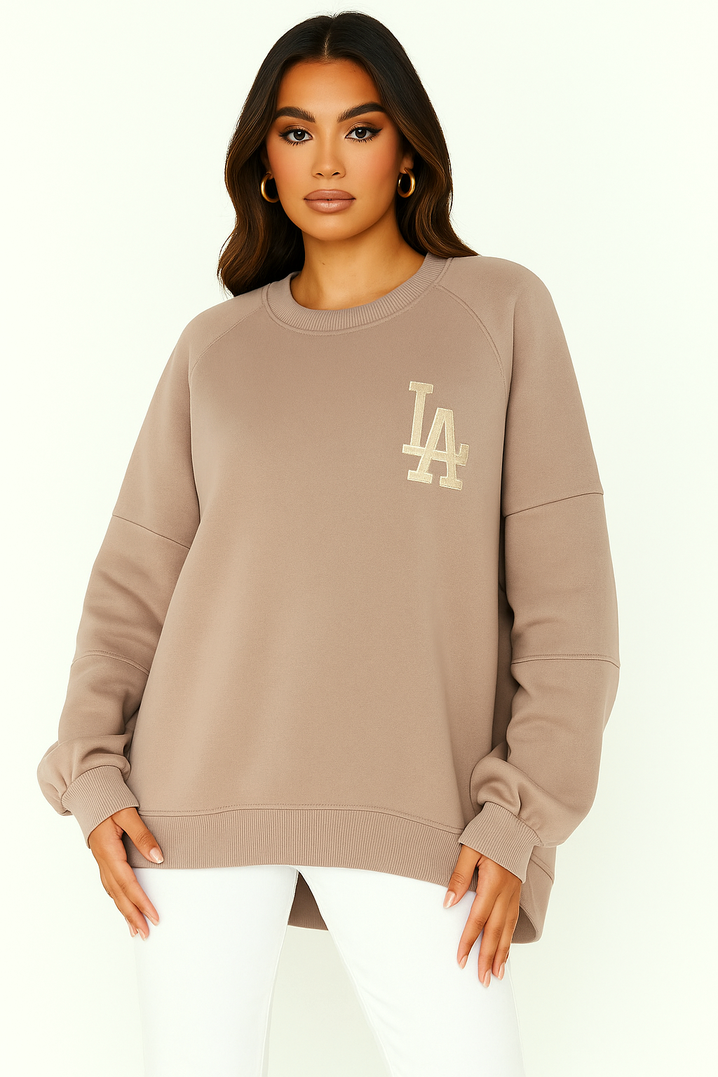 Slogan Hi-Low Relaxed Fit Sweatshirt