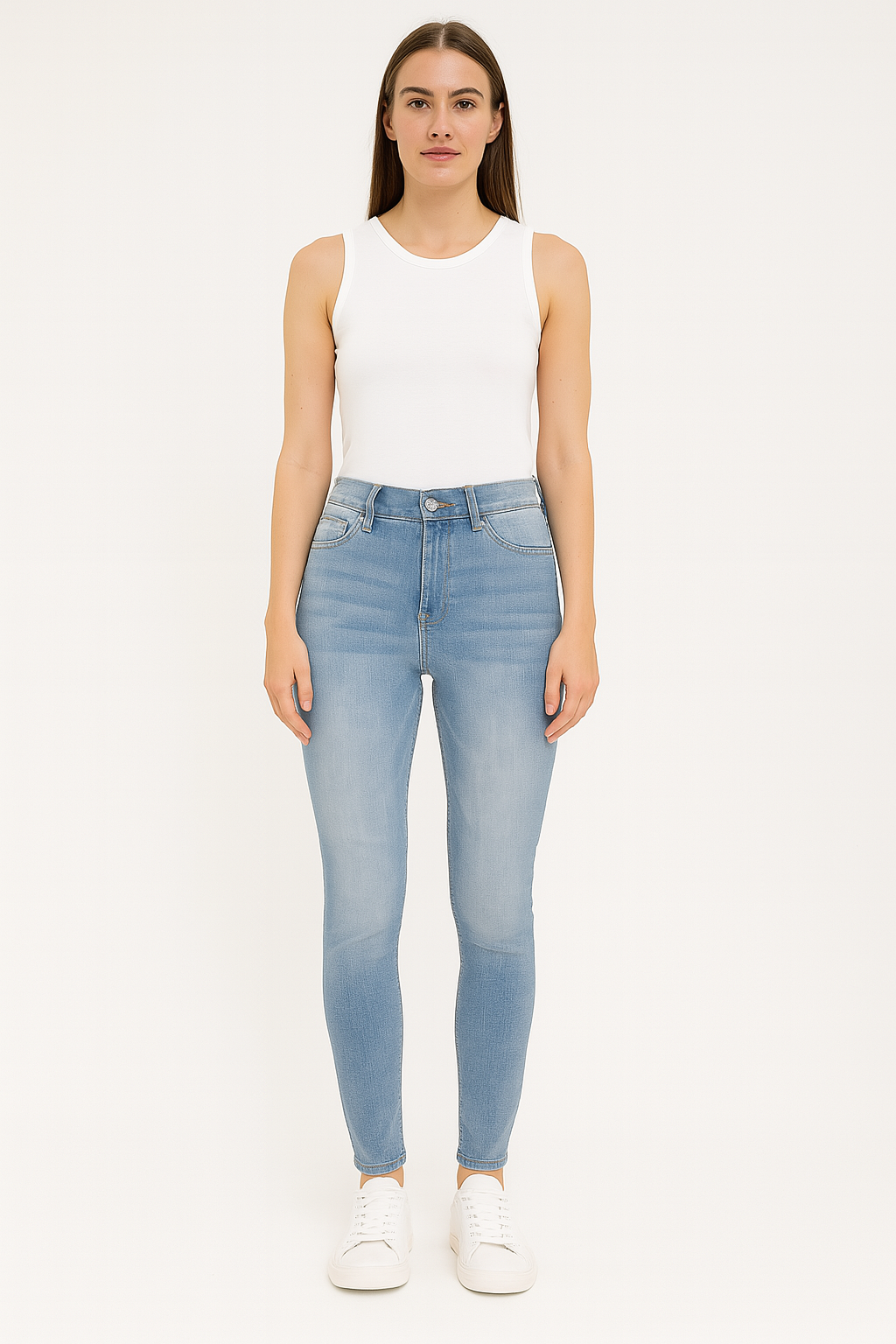 Midrise Faded Skinny Jeans