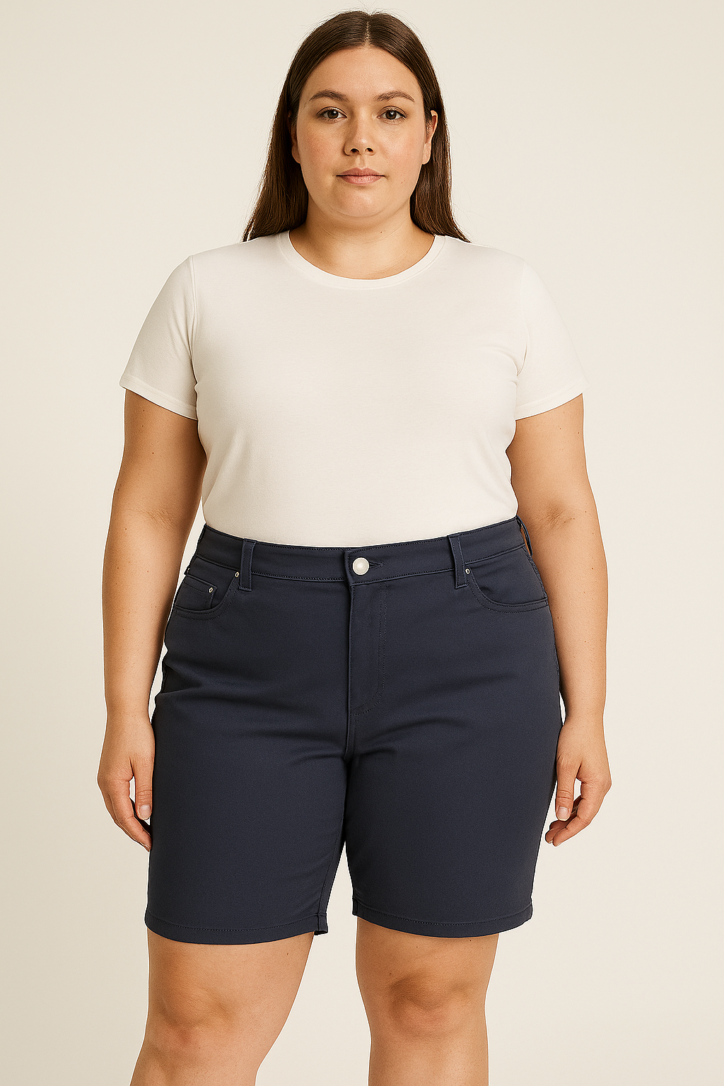 Mid Rise Stretchy Shorts